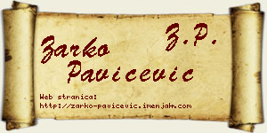 Žarko Pavičević vizit kartica